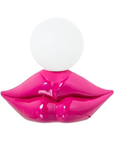 LÁMPARA SOBREMESA RESINA ROSA