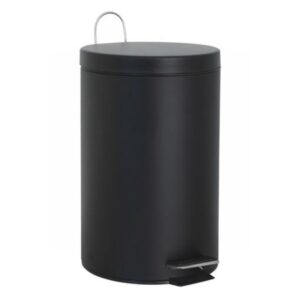 Cubo de basura redondo acero inoxidable 3L - Negro